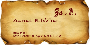 Zsarnai Miléna névjegykártya